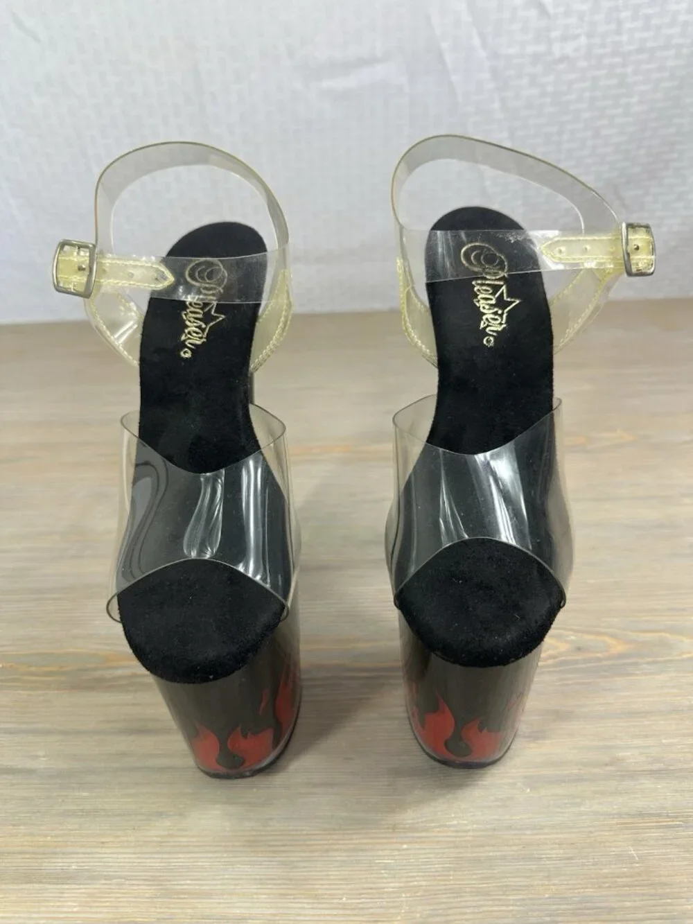 Pleaser Flame Flamingo 808 Light Up Platform 8” Heels Womens 7 Read